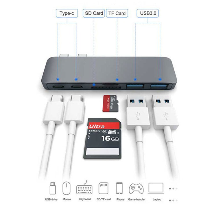 Hub USB-C SD/TF + Power Delivery – Compact &amp; Ultra Pratique