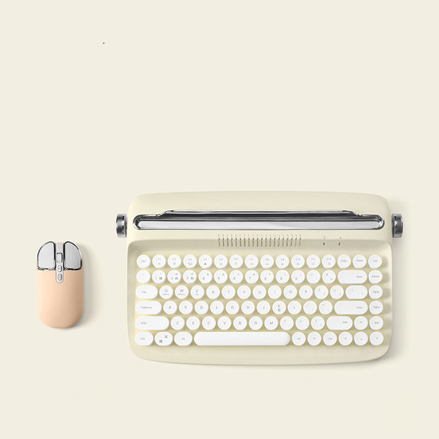 Clavier + Souris Bluetooth Rétro – Style Vintage, Confort Moderne