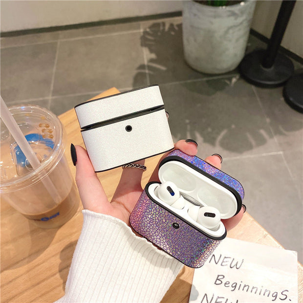 Coque Luxe Brillante pour AirPods – Motif Écailles Glamour | Compatible Apple