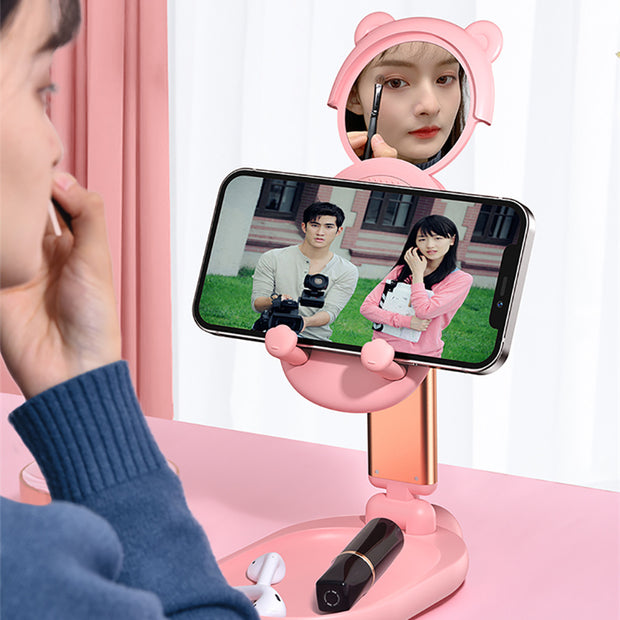 Support Téléphone/Tablette avec Miroir – Pratique &amp; Élégant