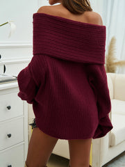 Pull Tricoté à Épaules Dénudées – Chic Décontracté &amp; Confort Douillet