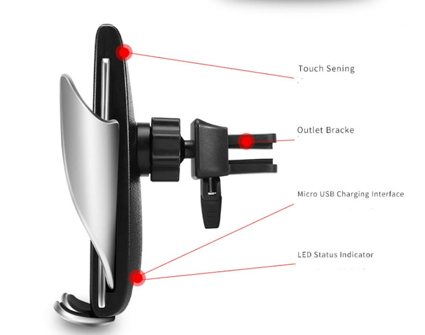 Chargeur Sans Fil Voiture S5 – Recharge &amp; Navigation en Toute Simplicité