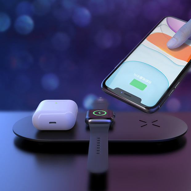 Station de Charge Sans Fil 3-en-1 – Rapide &amp; Pratique