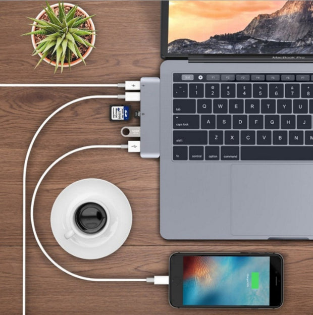 Hub USB-C SD/TF + Power Delivery – Compact &amp; Ultra Pratique