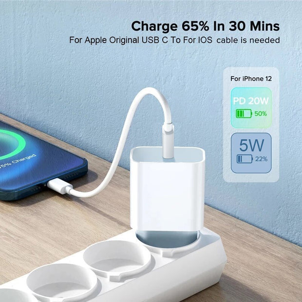 Chargeur USB-C 20W – Puissance Rapide &amp; Format Mini