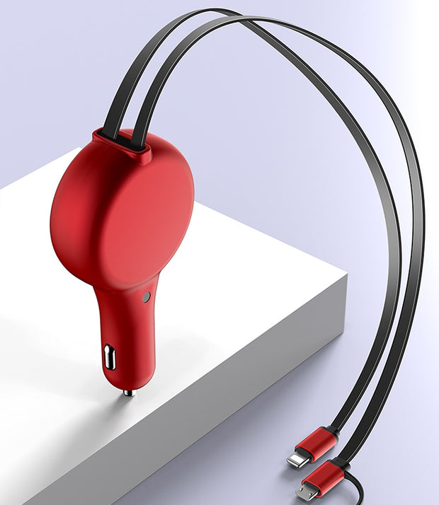 Chargeur Voiture Rétractable – Recharge Rapide & Sans Encombrement
