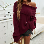 Pull Tricoté à Épaules Dénudées – Chic Décontracté &amp; Confort Douillet