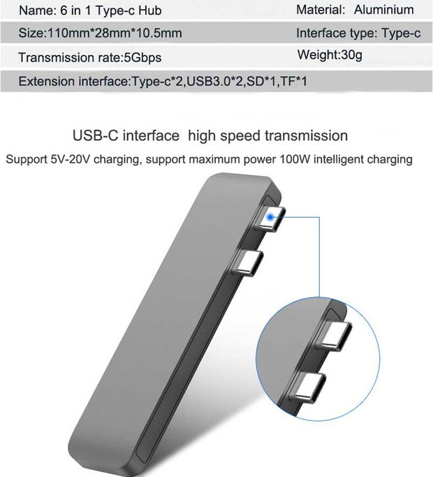 Hub USB-C SD/TF + Power Delivery – Compact &amp; Ultra Pratique