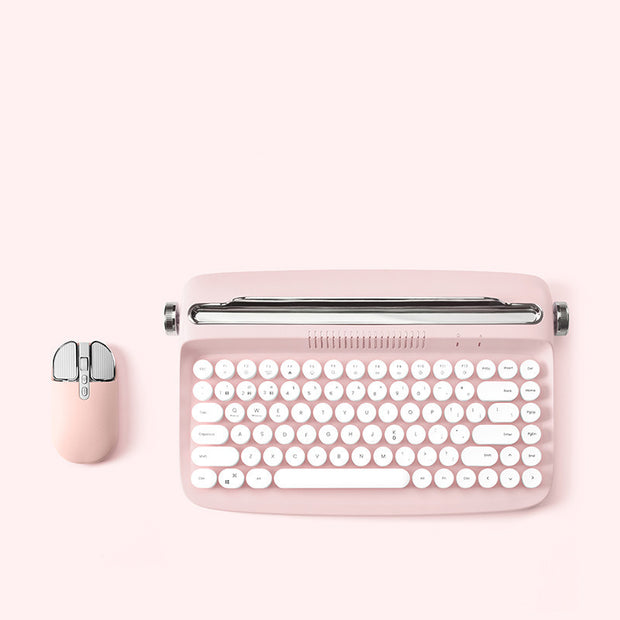 Clavier + Souris Bluetooth Rétro – Style Vintage, Confort Moderne