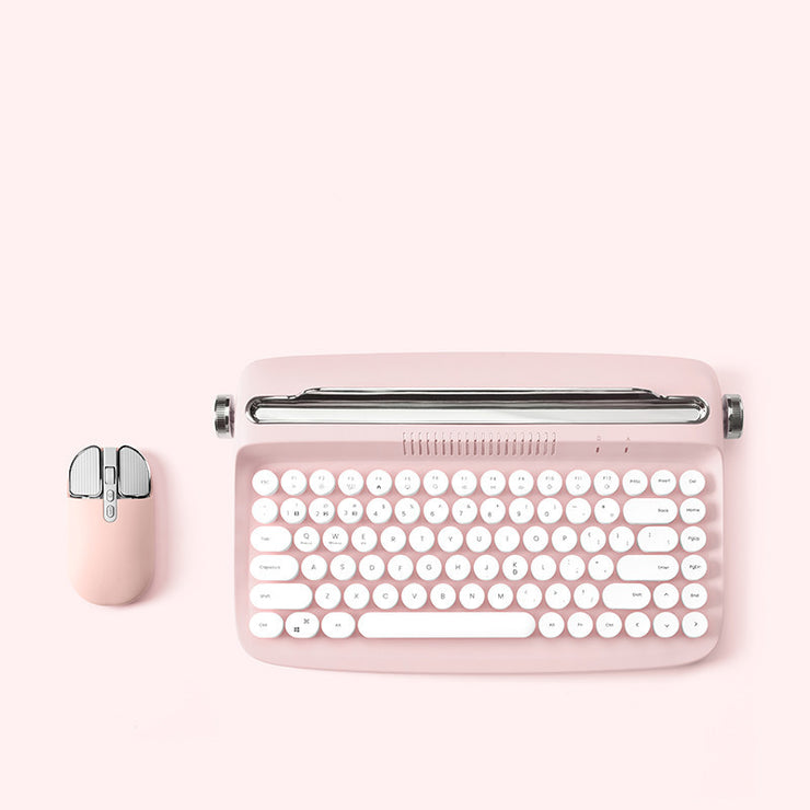 Clavier + Souris Bluetooth Rétro – Style Vintage, Confort Moderne