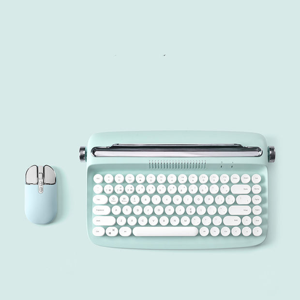 Clavier + Souris Bluetooth Rétro – Style Vintage, Confort Moderne