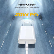 Chargeur USB-C 20W – Puissance Rapide &amp; Format Mini
