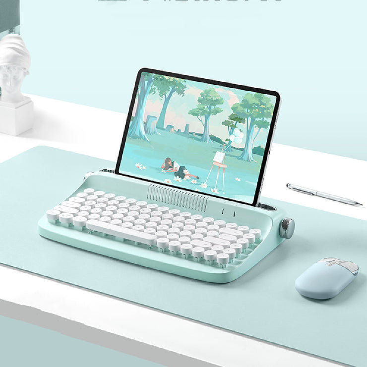 Clavier + Souris Bluetooth Rétro – Style Vintage, Confort Moderne